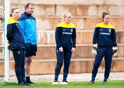 Hedvig Lindahl, målvakt, Mikael Olsson, målvaktstränare,